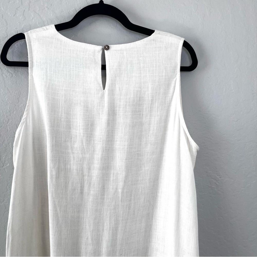 Label of Love Australia Linen Blend Dress L | Lagenlook Boho Coastal Midi Tank - Picture 9 of 9